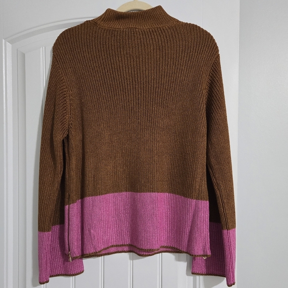 VARLEY Panama Knit Colorblock Metallic Caramel Cafe Sweater Sz S NWT - Picture 9 of 12